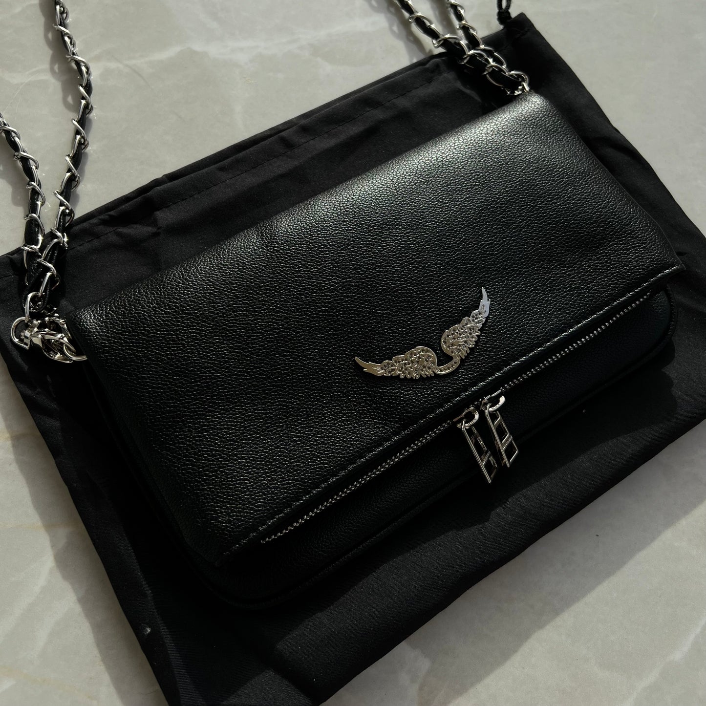 ZADIG&VOLTAIRE MEDIUM CLUTCH BAG(SILVER)