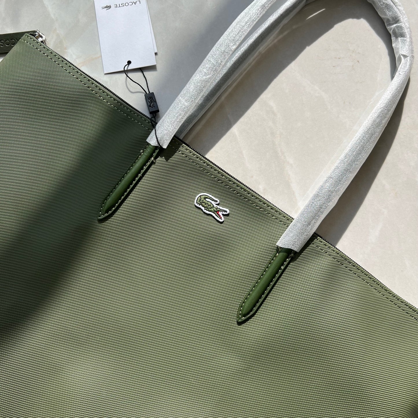 LACOSTE GREEN MEDIUM TOTE BAG