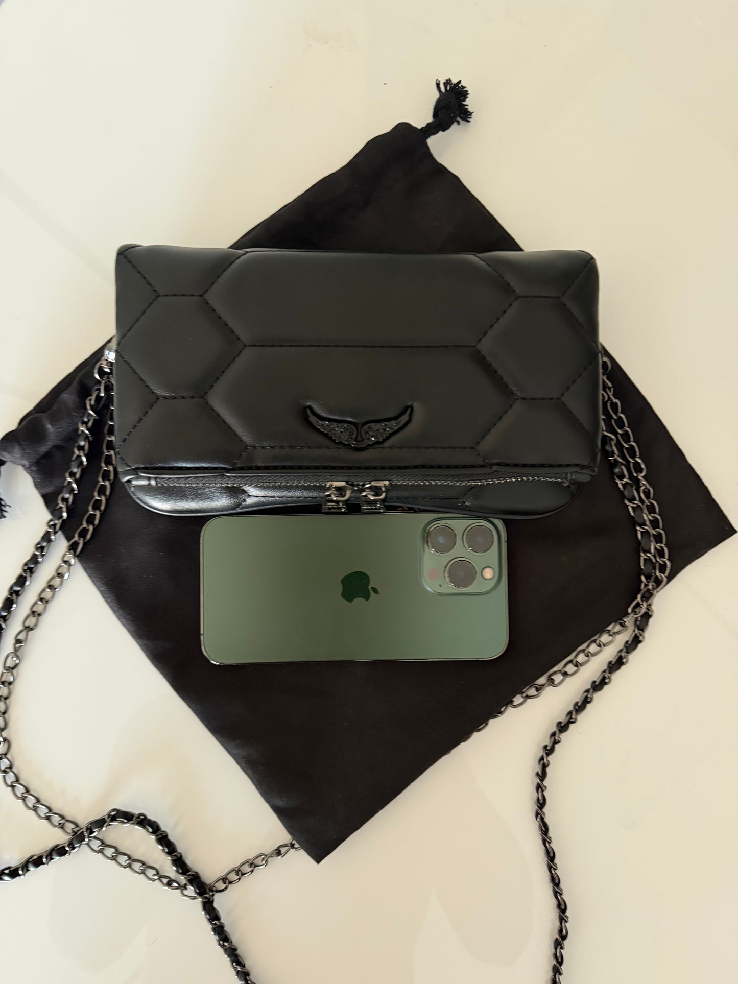 ZADIG&VOLTAIRE BLACK QUILTED MINI BAG