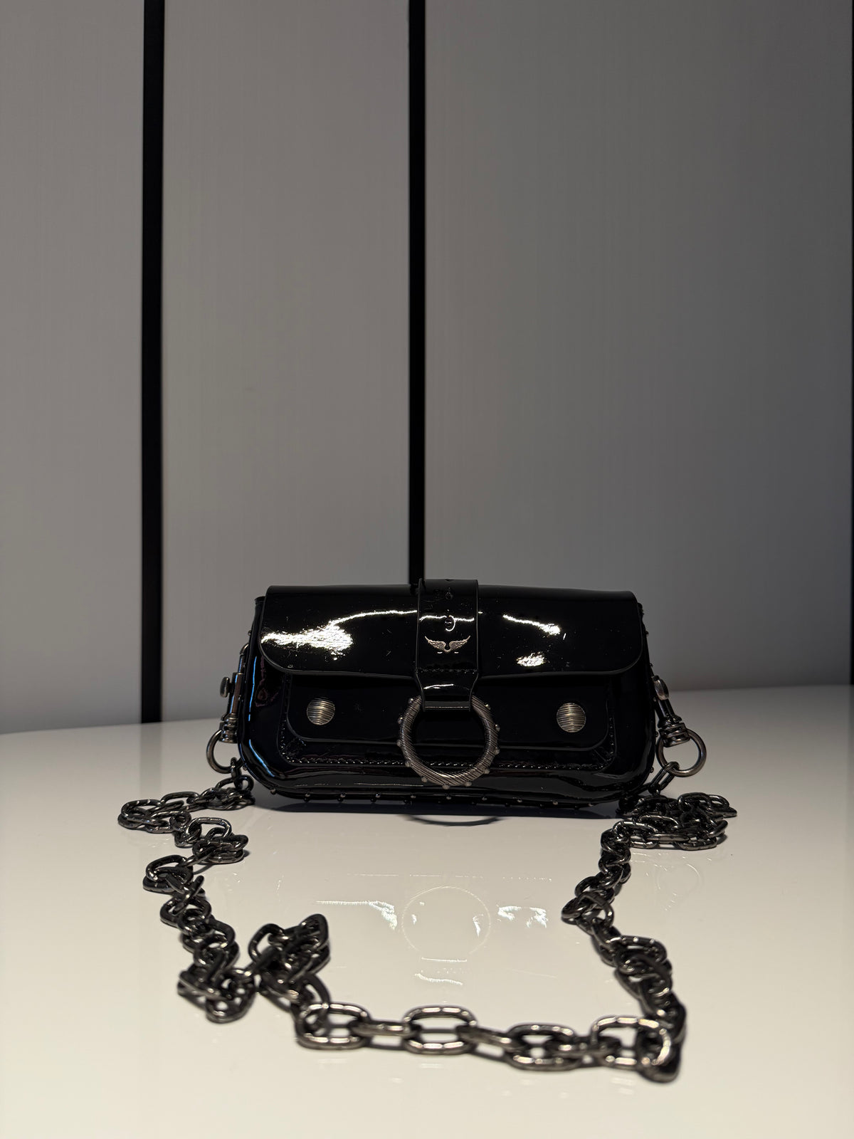 ZADIG&VOLTAIRE MINI KATE GLOSSY BLACK