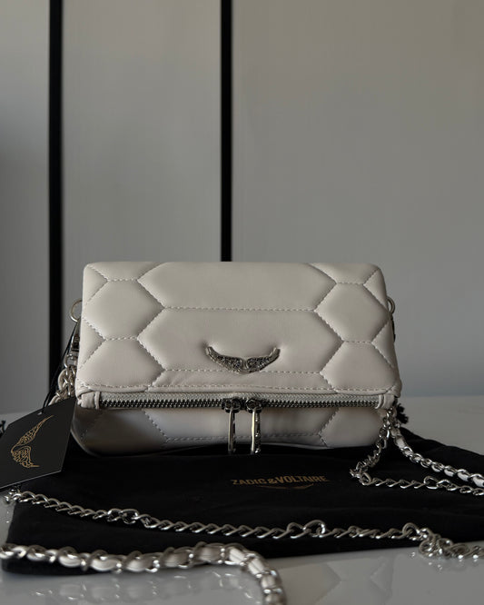 ZADIG&VOLTAIRE OFFWHITE QUILTED MINI BAG