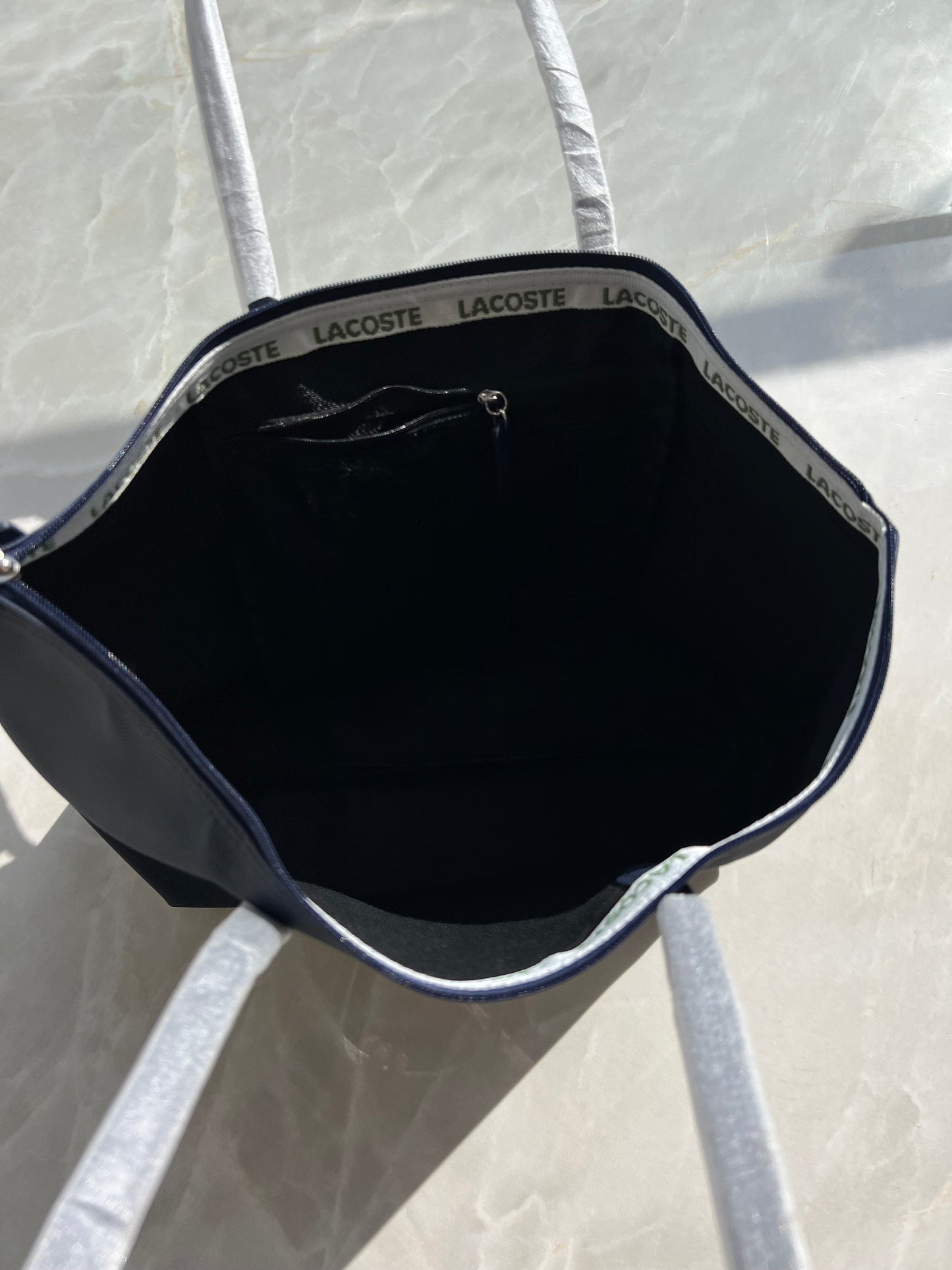 LACOSTE LARGE BLACK TOTE BAG