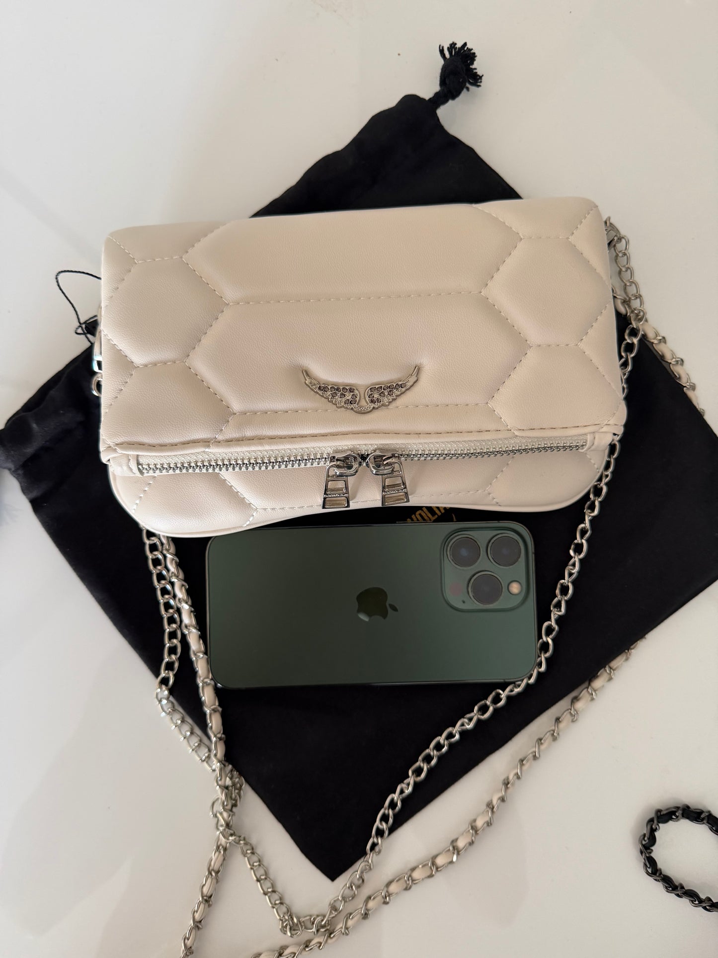 ZADIG&VOLTAIRE OFFWHITE QUILTED MINI BAG