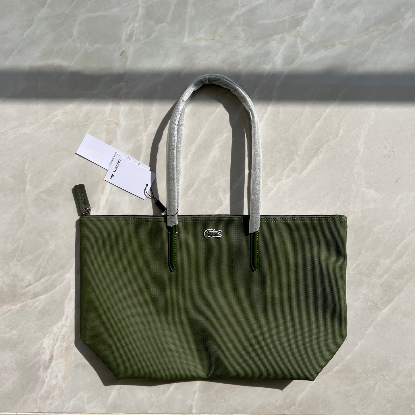 LACOSTE GREEN MEDIUM TOTE BAG